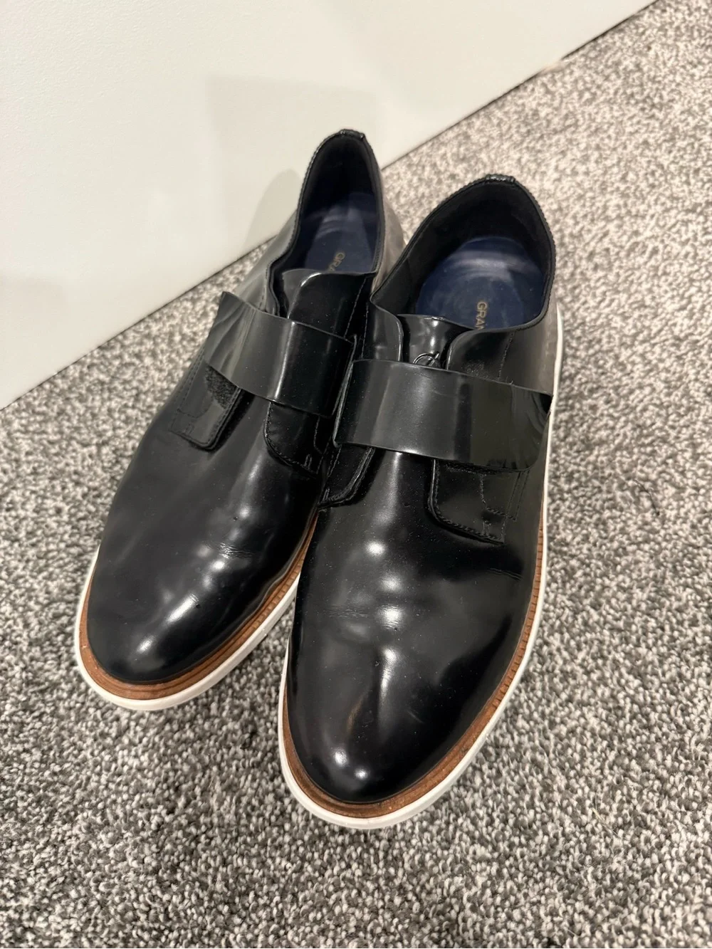 Cole Haan Black Monk Loafers in Black